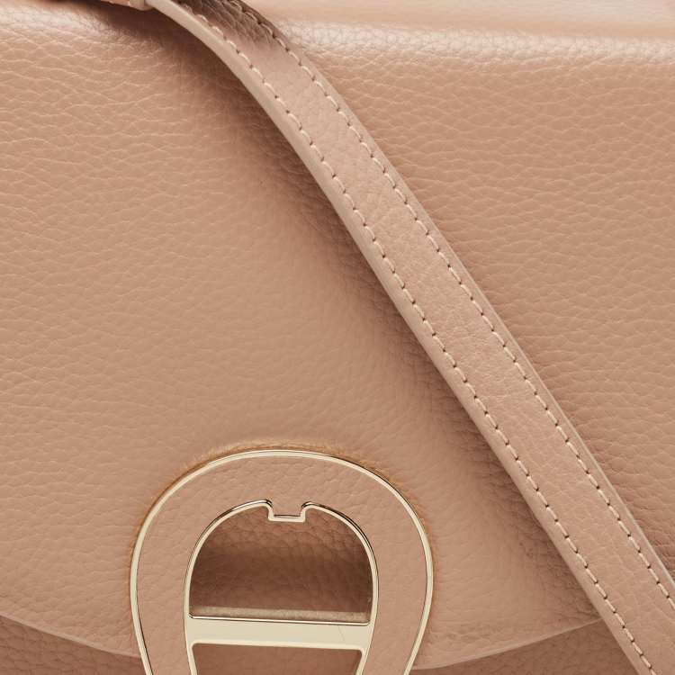 Pre Owned Aigner Beige Grained Leather Mini Pina Crossbody Bag