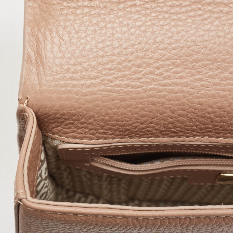 Pre Owned Aigner Beige Grained Leather Mini Pina Crossbody Bag