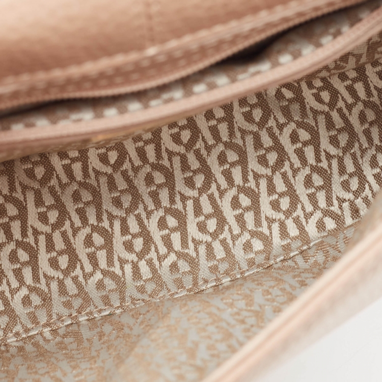 Pre Owned Aigner Beige Grained Leather Mini Pina Crossbody Bag