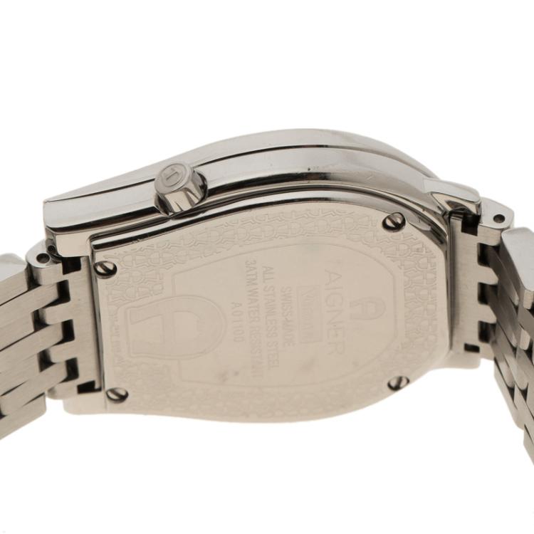 مملوكة مسبقًا Aigner Verona Mother of Pearl Diamond Stainless Steel Women's Wristwatch 33 mm