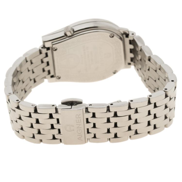 مملوكة مسبقًا Aigner Verona Mother of Pearl Diamond Stainless Steel Women's Wristwatch 33 mm