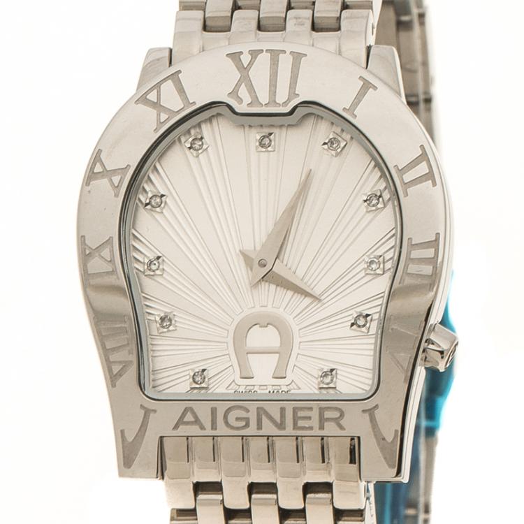 مملوكة مسبقًا Aigner Silver Stainless Steel Ravenna Nuovo Women's Wristwatch 30 mm