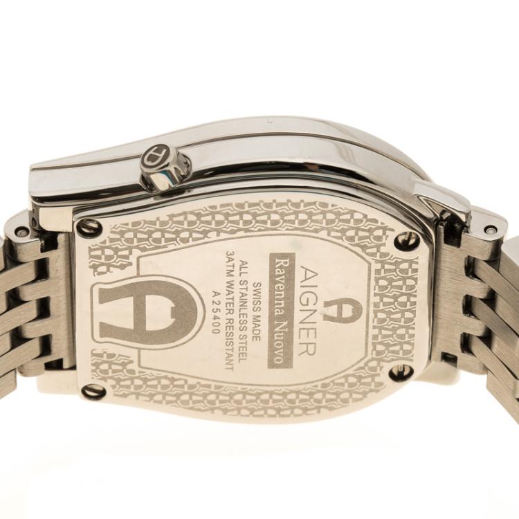 مملوكة مسبقًا Aigner Silver Stainless Steel Ravenna Nuovo Women's Wristwatch 30 mm