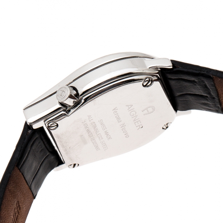 مملوكة مسبقًا Aigner Silver Stainless Steel Verona Nuovo A22200 Women's Wristwatch 24 mm