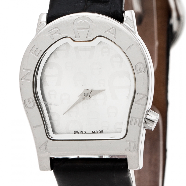 مملوكة مسبقًا Aigner Silver Stainless Steel Verona Nuovo A22200 Women's Wristwatch 24 mm