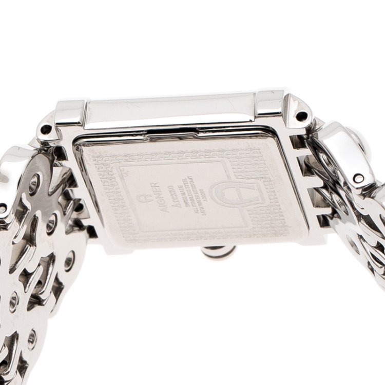 Pre Owned Aigner Mother of Pearl Stainless Steel Arezzo A20200 Women's Wristwatch 23 mm