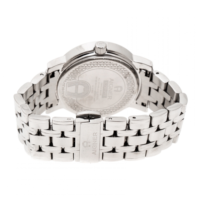 Pre Owned Aigner Silver Stainless Steel Cortina A26300 Women's Wristwatch 35 mm