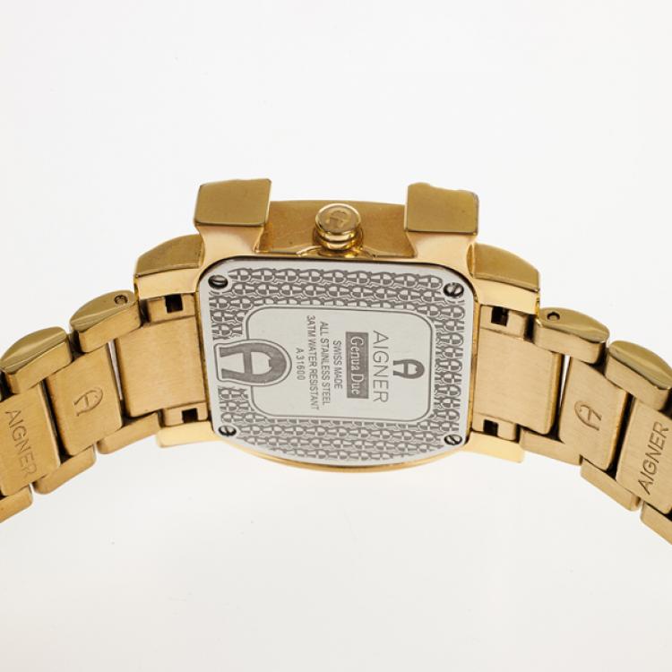 Pre Owned Aigner Genua SS Diamonds Womens Wristwatch 30 MM