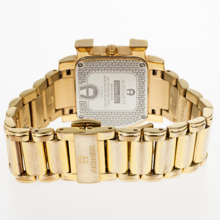 Pre Owned Aigner Genua SS Diamonds Womens Wristwatch 30 MM