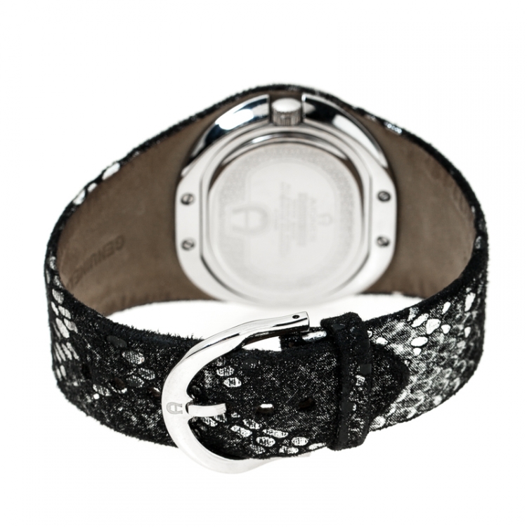 Pre Owned Aigner Black Stainless Steel Ravello Due A21000 Women's Wristwatch 43 mm