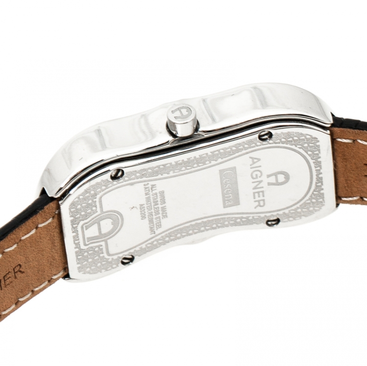 Pre Owned Aigner Mother of Pearl Stainless Steel Cesena A53200 Women's Wristwatch 23 mm