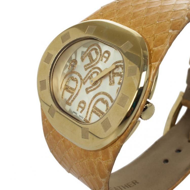 Pre Owned Aigner Gold-Plated SS Womens Watch 36 MM
