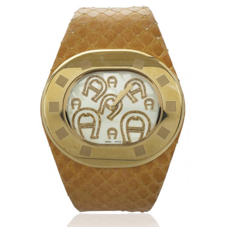 Pre Owned Aigner Gold-Plated SS Womens Watch 36 MM