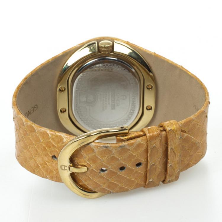 Pre Owned Aigner Gold-Plated SS Womens Watch 36 MM