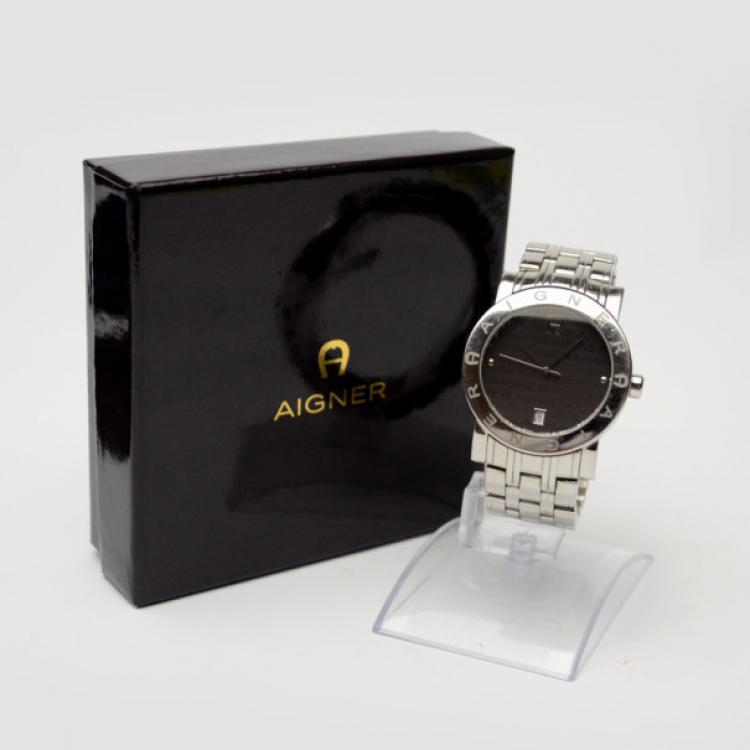 Pre Owned Aigner Grey Stainless Steel Womens Wristwatch 40 MM
