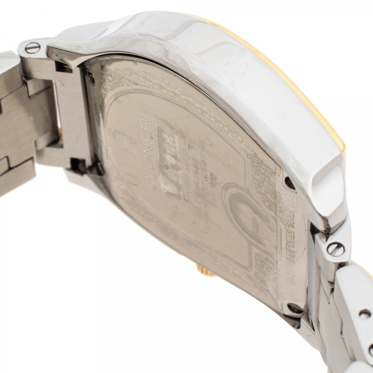Pre Owned Aigner Mother of Pearl Two-Tone Stainless Steel Diamond Verona A48100 Women's Wristwatch 32MM
