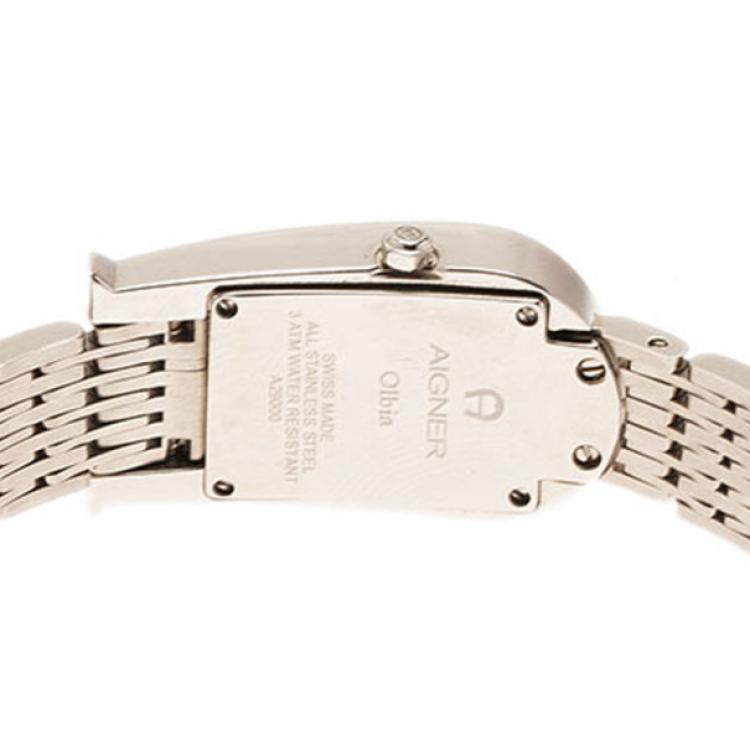 Pre Owned Aigner Mother of Pearl Stainless Steel Olbia Women's Wristwatch 20MM
