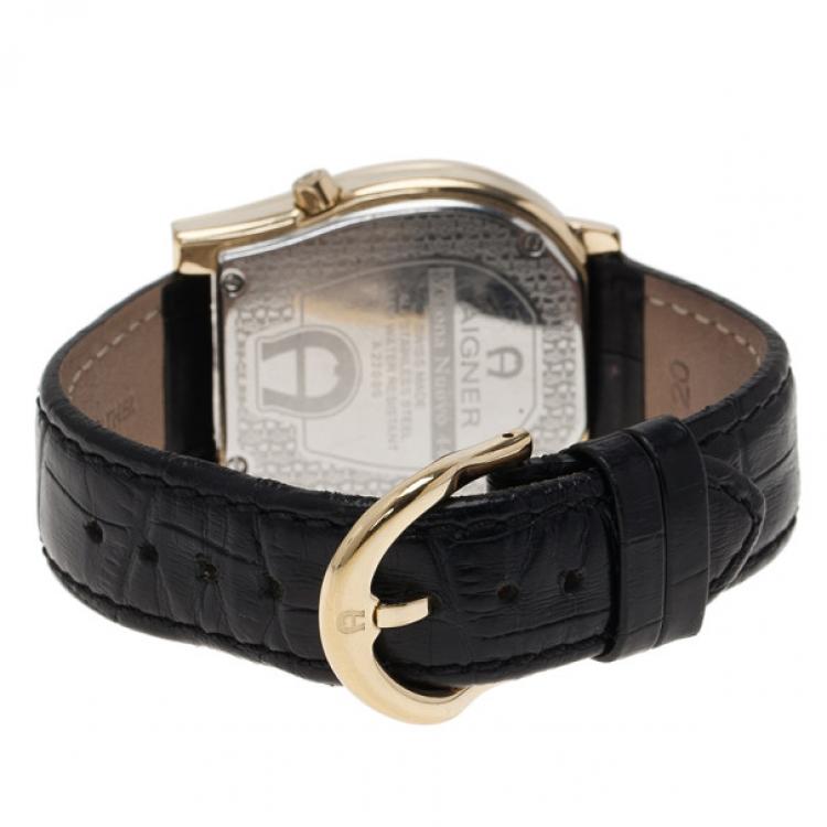 Pre Owned Aigner Gold Stainless Steel Verona Nuovo 44 Women's Wristwatch 36MM