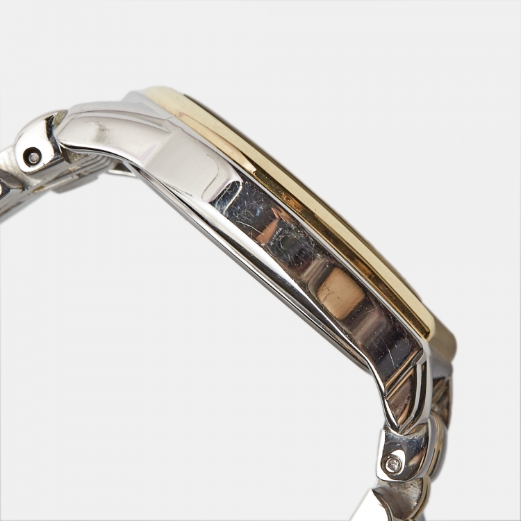 Pre Owned Aigner Mother of Pearl Two Tone Stainless Steel Verona 48100 Women's Wristwatch 26 mm