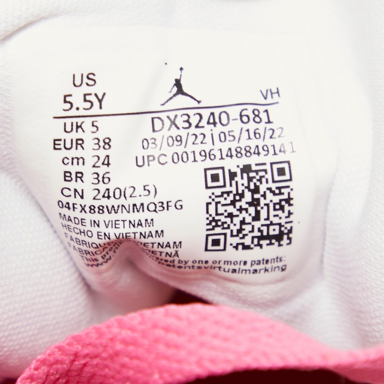 Pre Owned Air Jordan's Pink/White Fabric and Leather Jordan 1 Mid Sneakers Size 38