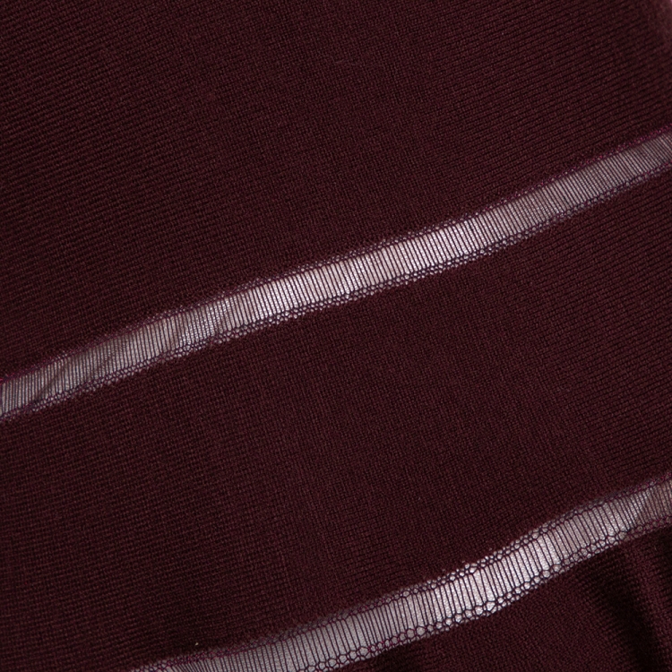مملوكة مسبقًا Alaia Burgundy Wool Blend Knit Sleeveless Fit & Flare Dress M