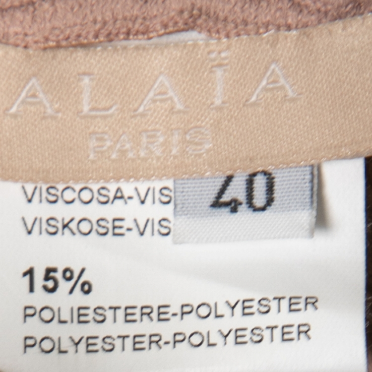مملوكة مسبقًا Alaia Nude Pink Jacquard Stretch Knit Skater Dress M
