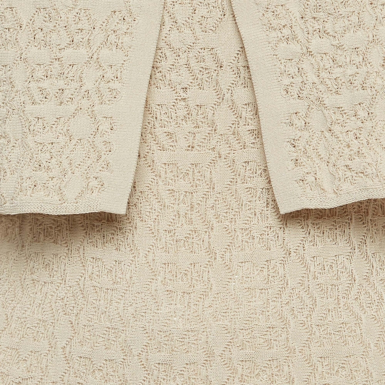 Pre Owned Alaia Beige Tweed Cropped Cardigan and Flared Mini Dress Set L