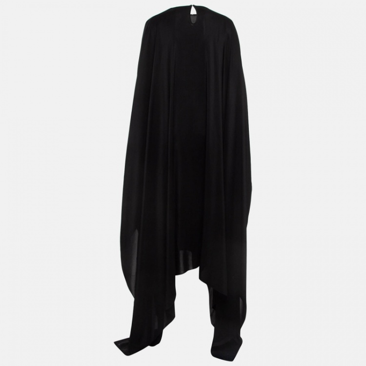 Pre Owned Alaia Black Silk Metal Bangle Detailed Kaftan Dress M