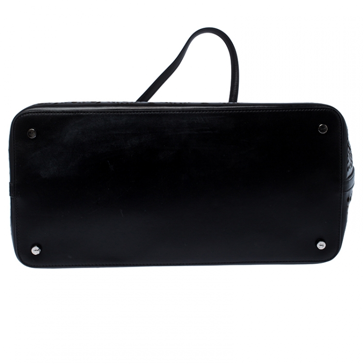 Pre Owned Alaia Black Leather Laser Cut Mina Tote