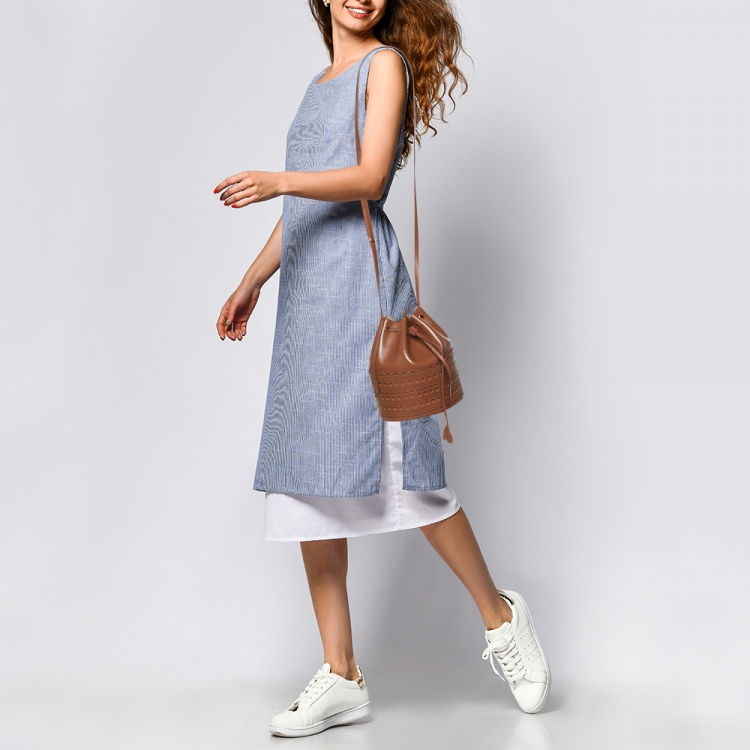 Pre Owned Alaia Brown Leather Drawstring Bucket Bag
