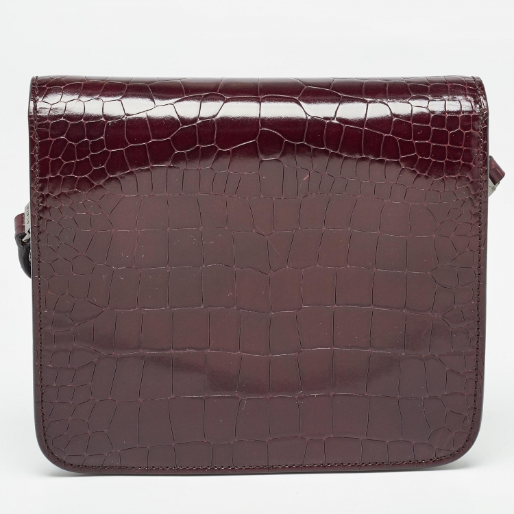 Pre Owned Alaia Burgundy Embossed Leather Crossbody Bag
