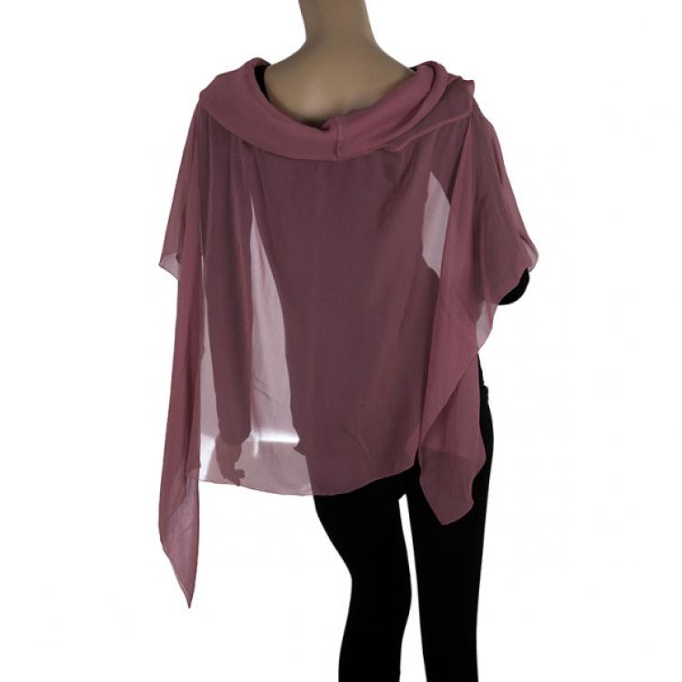 Pre Owned Alberta Ferretti Silk Scarf Poncho M