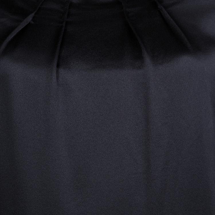Pre Owned Alberta Ferretti Black Silk Studded Shoulder Detail Sleeveless Maxi Dress M