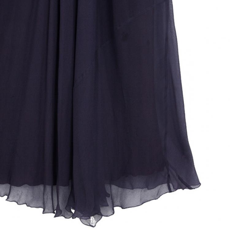 Pre Owned Alberta Ferretti Chiffon Dress With Slip Size L