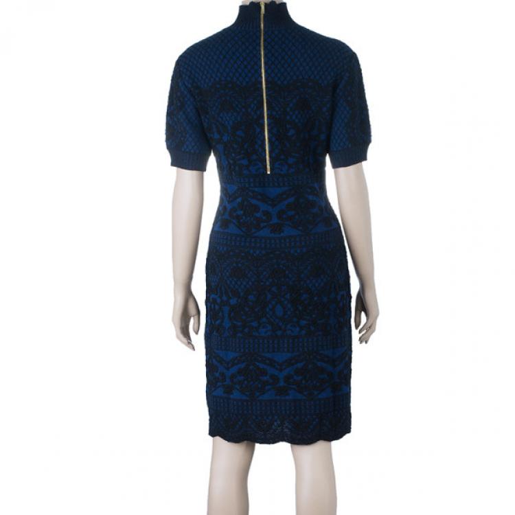 Pre Owned Alberta Ferreti Knit Turtleneck Dress M