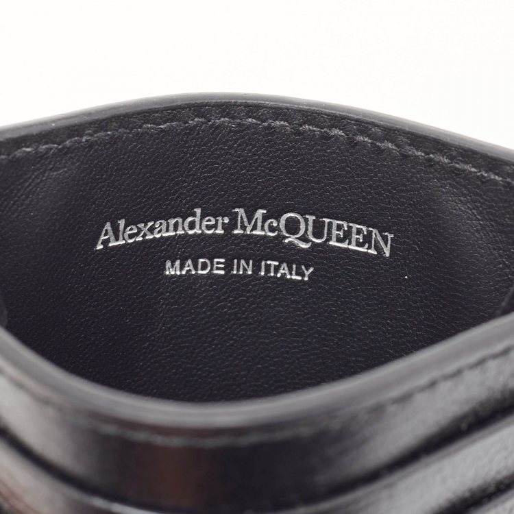 Pre Owned Alexander McQueen Black/Red Leather Chain Phone Holder