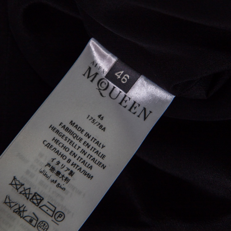 Pre Owned Alexander McQueen Black Ruffled Midi Skirt L