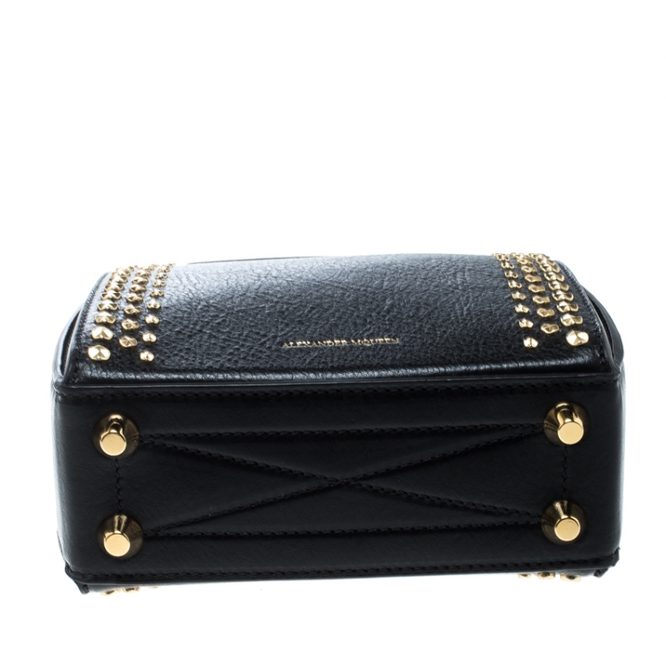 Pre Owned Alexander McQueen Black Leather Box Shoulder Bag 