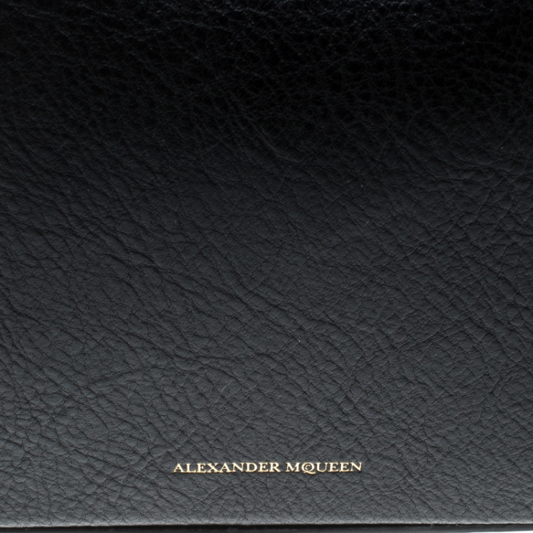 Pre Owned Alexander McQueen Black Leather Box Shoulder Bag 