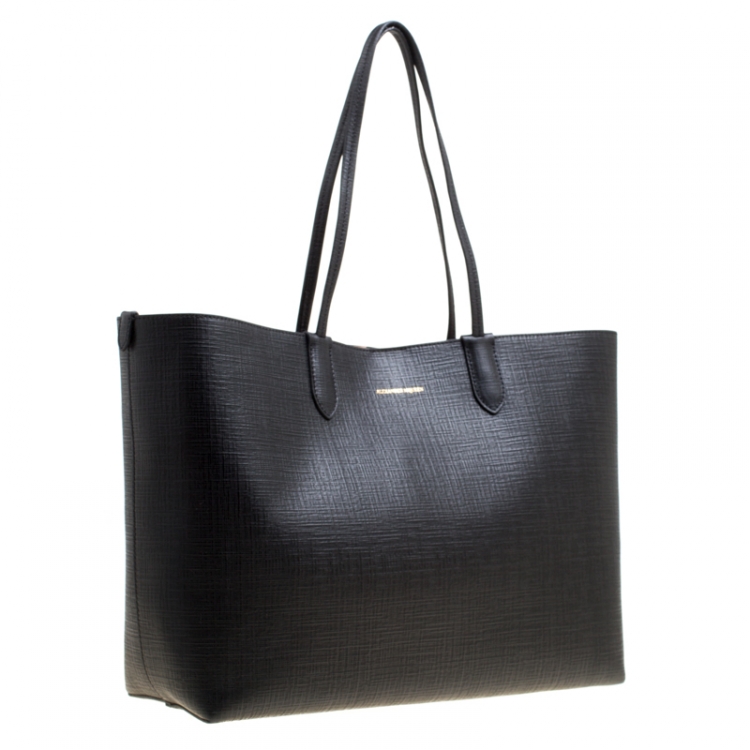 Pre Owned Alexander McQueen Black Leather Shopper Tote