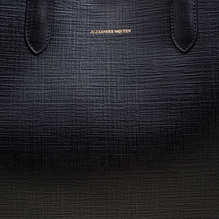 Pre Owned Alexander McQueen Black Leather Shopper Tote