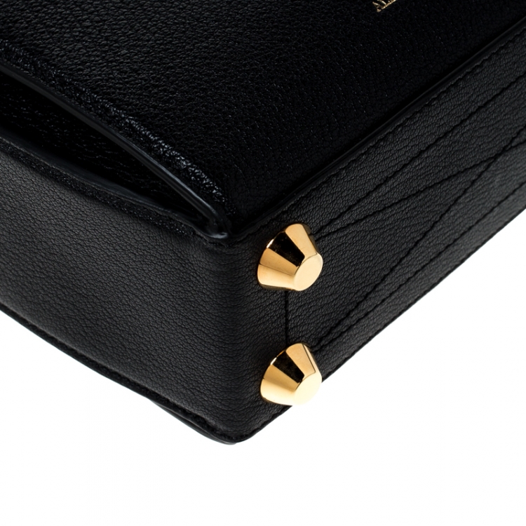 Pre Owned Alexander McQueen Black Leather Box 19 Shoulder Bag 