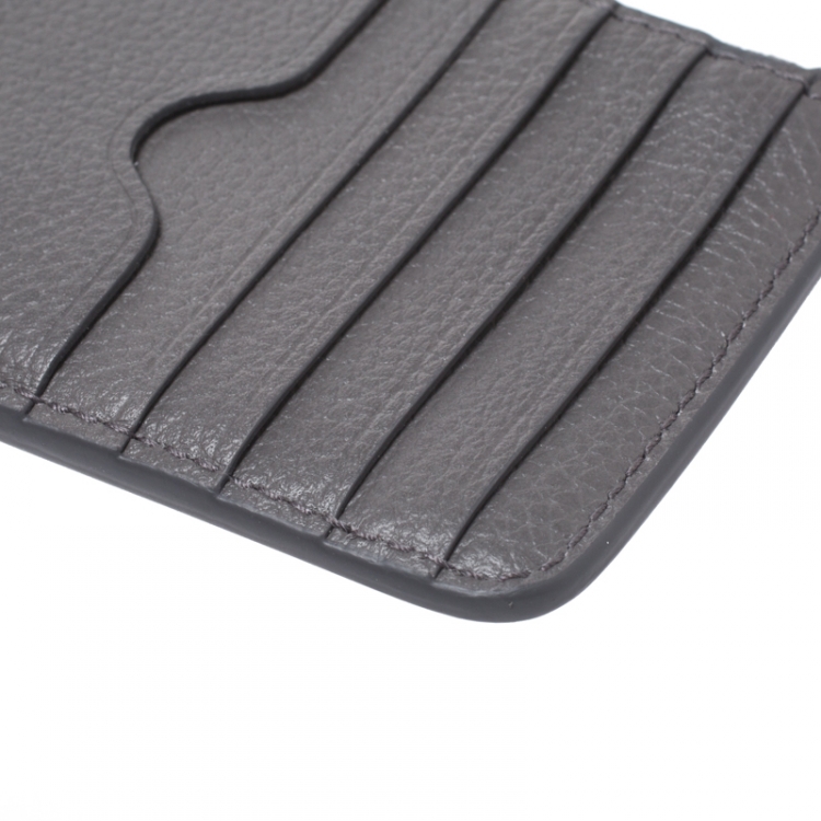 Pre Owned Alexander McQueen Grey Leather Zip Card Holder 