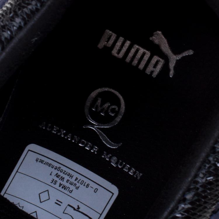 مملوكة مسبقًا Alexander McQueen for Puma Black Leather Move Femme Lace Up Sneakers Size 38