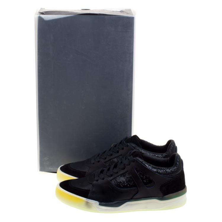 مملوكة مسبقًا Alexander McQueen for Puma Black Leather Move Femme Lace Up Sneakers Size 38