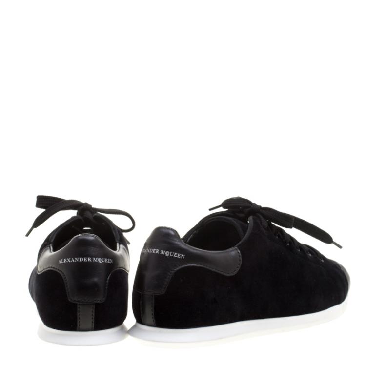 Pre Owned Alexander McQueen Black Velvet Sneakers Size 37