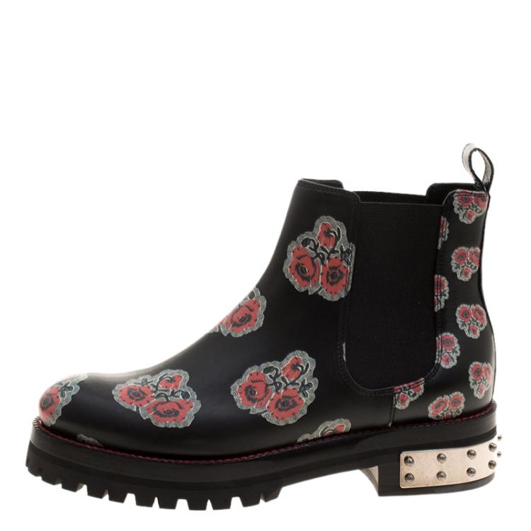 floral chelsea boots