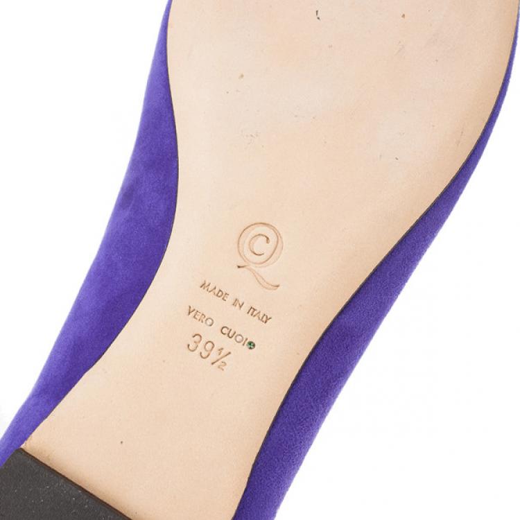 Pre Owned Alexander McQueen Purple Velvet Sequin Skull Smoking Slippers Size 39.5