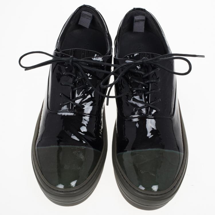 Pre Owned Alexander McQueen Two Tone Patent Sneakers Size 43