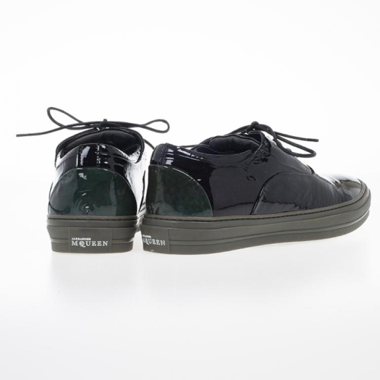 Pre Owned Alexander McQueen Two Tone Patent Sneakers Size 43